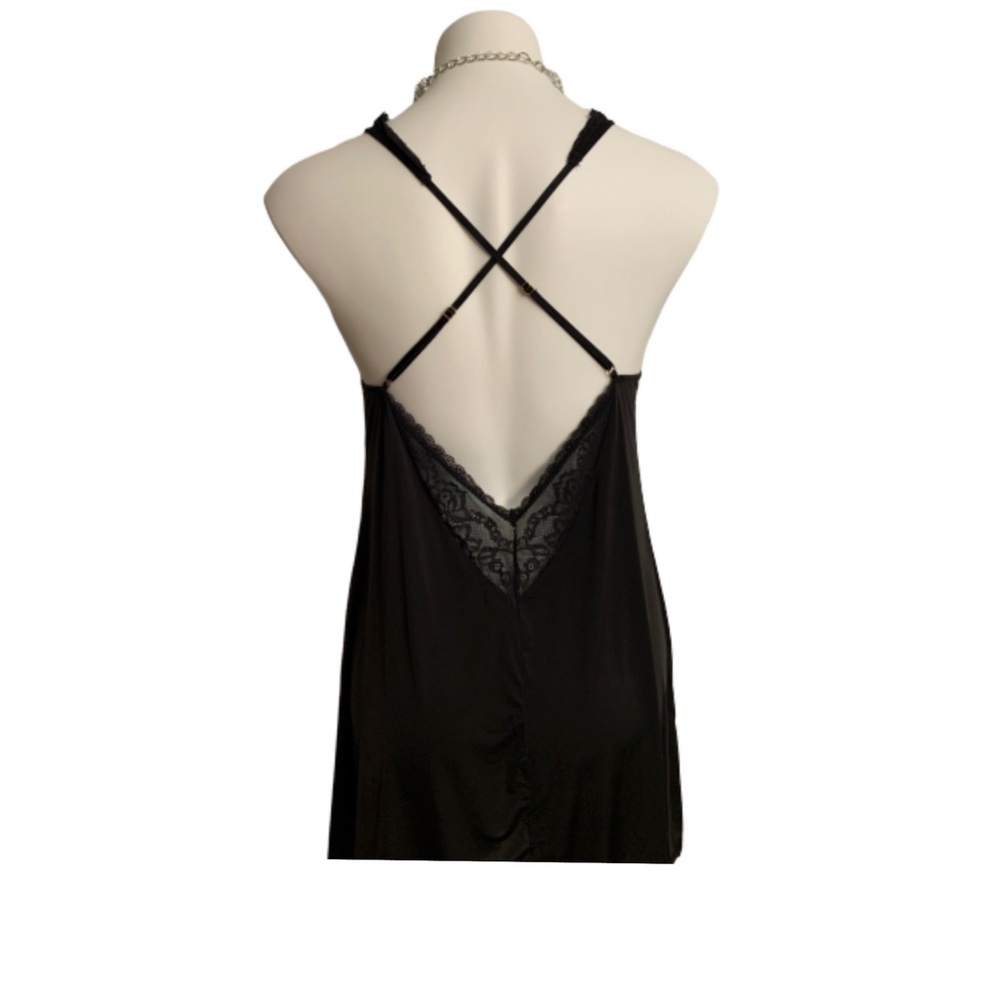Victoria Secret Lace Panel Slip Black Chemise - Picture 4 of 7